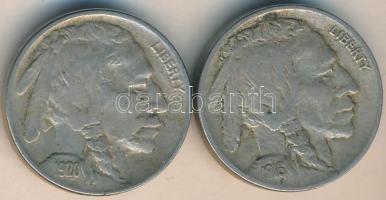 Amerikai Egyesült Államok 1916. 5c + 1920. 5c "Indián" T:2-
USA 1916. 5 Cents + 1920. 5 Ce...
