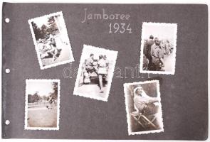 Cca 1934 5 db, kisméretű Jamboree fotó albumlapra ragasztva