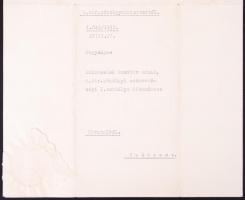 1938 Reményi-Schneller Lajos kivégzett pénzügyminiszter által aláírt dícsérő levél