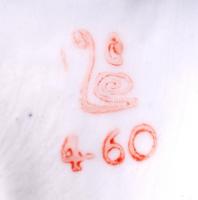 Kézzel festett, aranyozott, jelzett, hal formájú, komplett likőrös készlet 6db pohárral és egy kiönt...