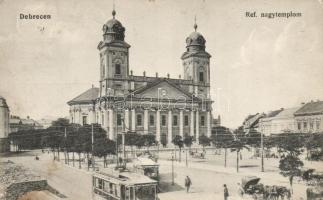 Debrecen Református Nagytemplom, villamosok (fl)