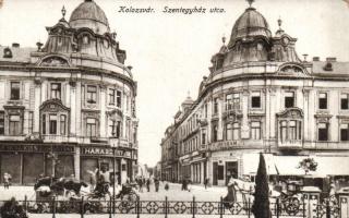 Kolozsvár Szentegyház street, the shops of Haraszthy and Gresham