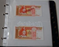 Mongólia 1993. Tugrik sor "Specimen" fny-sal "0"-sorszámmal 1T-10.000T-ig 10klf db, normál sor 1T-1000T-ig 8 klf db T:I