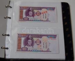 Mongólia 1993. Tugrik sor "Specimen" fny-sal "0"-sorszámmal 1T-10.000T-ig 10klf ...