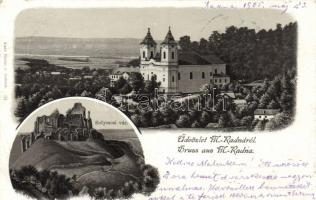 Máriaradna church, Solymos castle, litho (EK)