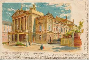 1899 Praha theatre, litho, s: E. Cz. (EB)