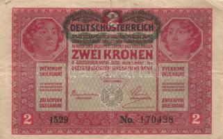 1917. 2K zöld "Deutschösterreich" felülbélyegzéssel T:III