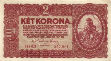 1920. 2K (2x) "2aa", 2ab" T:I-,II (hajtatlanok)