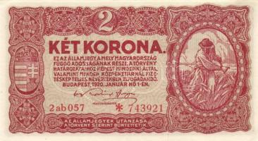 1920. 2K (3x) "2ab" egymást követő sorszámmal T:I-(hajtatlanok, apró szamárfülekkel)