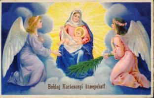 8 db főként régi motívum képeslap, üdvözlőlapok Karácsony, Újév és Húsvét témában, köztük néhány lit...