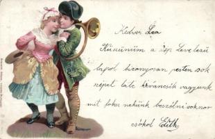 Young couple, litho