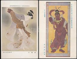 13 db régi, főleg japán képeslap / 13 mainly Japanese postcards