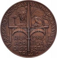 Olaszország / Trieszt 1938. "Az Adriai Biztosító Társulat 100 éves jubileumára" Br emlékér...