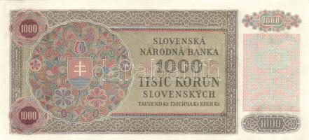 Szlovákia 1940. 1000K T:II
Slovakia 1940. 1000 Korun T:XF