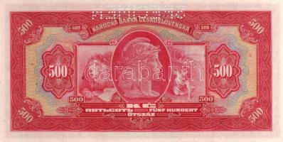 Csehszlovákia 1929. 500K "SPECIMEN" lyukasztással T:I