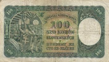 Szlovákia 1940. 100K bélyeggel T:III- Slovakia 1940. 100 Korun with stamp T:VG