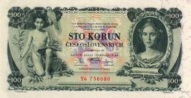Csehszlovákia 1931. 100K "SPECIMEN" lyukasztással T:I