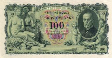 Csehszlovákia 1931. 100K "SPECIMEN" lyukasztással T:I