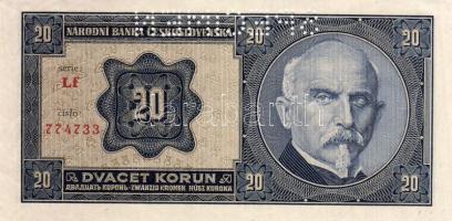 Csehszlovákia 1926. 20K "SPECIMEN" lyukasztással T:I