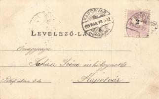 1899 Gyöngyös Főtér a Komlóhoz címzett sörházzal