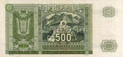 Szlovákia 1941. 500K "SPECIMEN" lyukasztással T:2