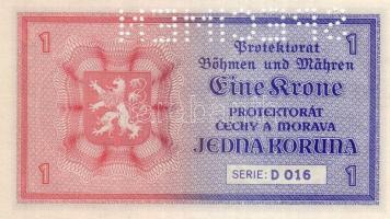D.Reich/Cseh-Morva Protektorátus 1940. 1K "SPECIMEN" lyukasztással T:I