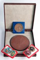 Vegyes jelvény és emlékérem tétel, közte 3db klf szocialista brigád jelvény, gyulai várszínház emlékérem és egy Meisseni porcelán plakett eredeti tokban T:1,2 + ~1970-1980. "Magyar Államvasutak Szolgálatáért" jelvények 10-20-30 év után T:2