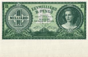 1946. 1000.000.000B.-pengő nagy alsó ívszéllel! T:I