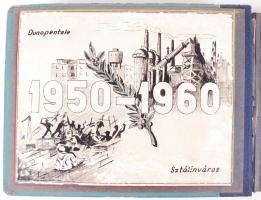 1950-1960 Dunaújváros fotóalbuma, különböző méretű városképekkel