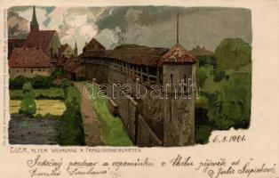 Cheb, Eger; artist signed litho