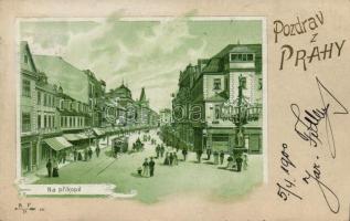 Praha Na Prikope, street litho