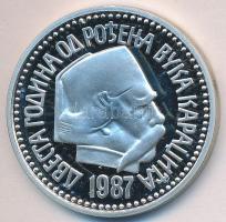 Jugoszlávia 1987. 5000D Ag "Karadzsics" T:PP Yugoslavia 1987. 5000 Dinara Ag "Karadzic" C:PP