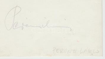 1940 Perényi László (1910-1993) színművész portréja, hátoldalán aláírásával, Inkey Tibor műterméből,...