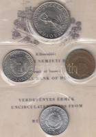 1977. 2f-10Ft 9klf "Magyar Népköztársaság" forgalmi érméi méregzöld műbőrtokban T:1