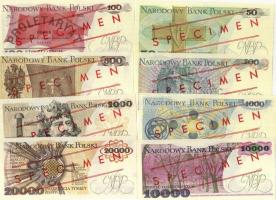 Lengyelország 1979. 50Zl,100Zl,200Zl,500Zl,1000Zl,2000Zl, 10000Zl,20000Zl 8 klf db "Specimen&qu...