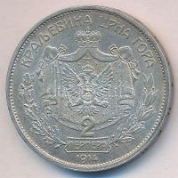 Montenegró 1914. 2P Ag "I. Mihály" T:2-
Montenegro 1914. 2 Perper Ag "Nicholas I&quot...