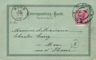 1897 Brno, railway staion, Deutsches Haus litho