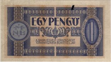 1938. 1P Csak hátoldali teljes nyomat, első oldal fázisnyomat nyomdai festéknyomokkal, ráncokkal RR!! T:I