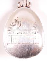 4 darab ezüstözött, díszített kiskanál, "Csepel Vas és Fémművek" felirattal