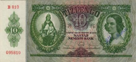 1936. 10P a rajta ábrázolt hölgy eredeti aláírásával T:I