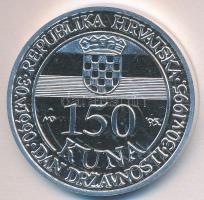 Horvátország 1995. 150K Ag T:PP Tanúsítvánnyal dísztokban! Croatia 1995. 150 Kuna Ag C:PP With certificate in case!