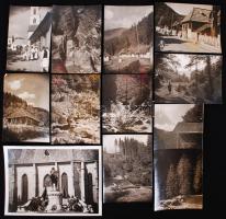 cca 1930 21db fotó Erdélyből: viseletek, falukép, piac, tájkép, természetfotó stb., 9x12-13x18cm