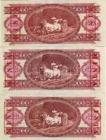 1947. 100Ft "Minta" lyukasztással T:II, 1949. 100Ft "Minta" lyukasztással T:I, 1...