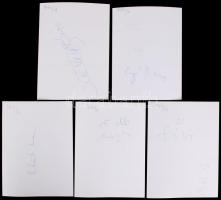 cca 1980 5db dedikált, színes színészportré: Gálvölgyi János, Gór Nagy Mária, Schütz Ila, Verebély I...