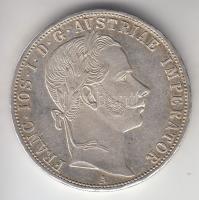 Ausztria 1860A 1Fl Ag "Ferenc József" T:1-,2 Austria 1860A 1 Florin Ag "Franz Joseph" C:AU,XF