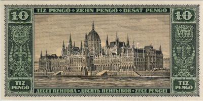 1926. 10P Csak hátoldali teljes nyomat, előlapon fázisnyomat sorozat- és sorszámmal, benne erősen elcsúszott számmal! RRR!!! T:I