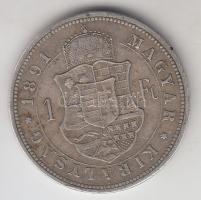 1891KB 1Ft Ag "Fiume címer" T:2-