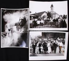 1970-1980 5db felvétel egy falusi lagziról / 
Wedding on the countryside, 18x24cm