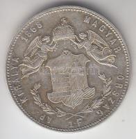 1868GYF 1Ft Ag "Angyalos Címer" T:2 ph