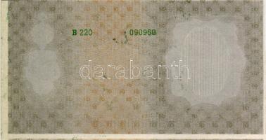 1929. 10P Csak hátoldali teljes nyomat, előlapon fázis sorszámokkal, nyomdafestékfoltokkal, fehér ke...